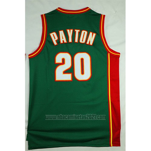 Camiseta Seattle SuperSonics Gary Payton #20 Historic Retro Verde2
